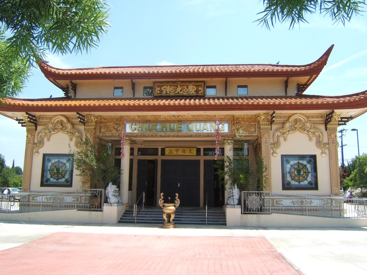 Vietnamese Buddhist Temple facade in Garden Grove, California